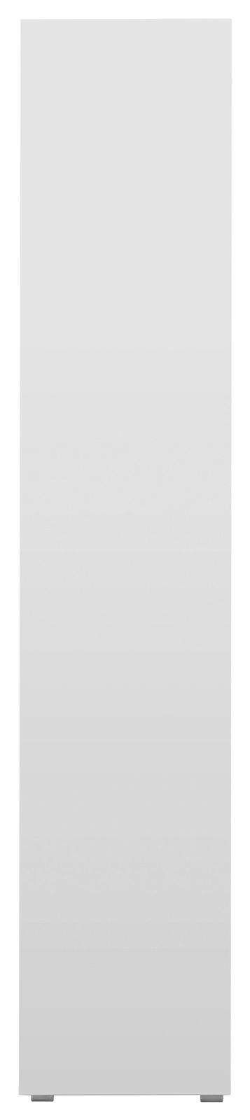 Frontansicht eines schlichten, weißen Regals