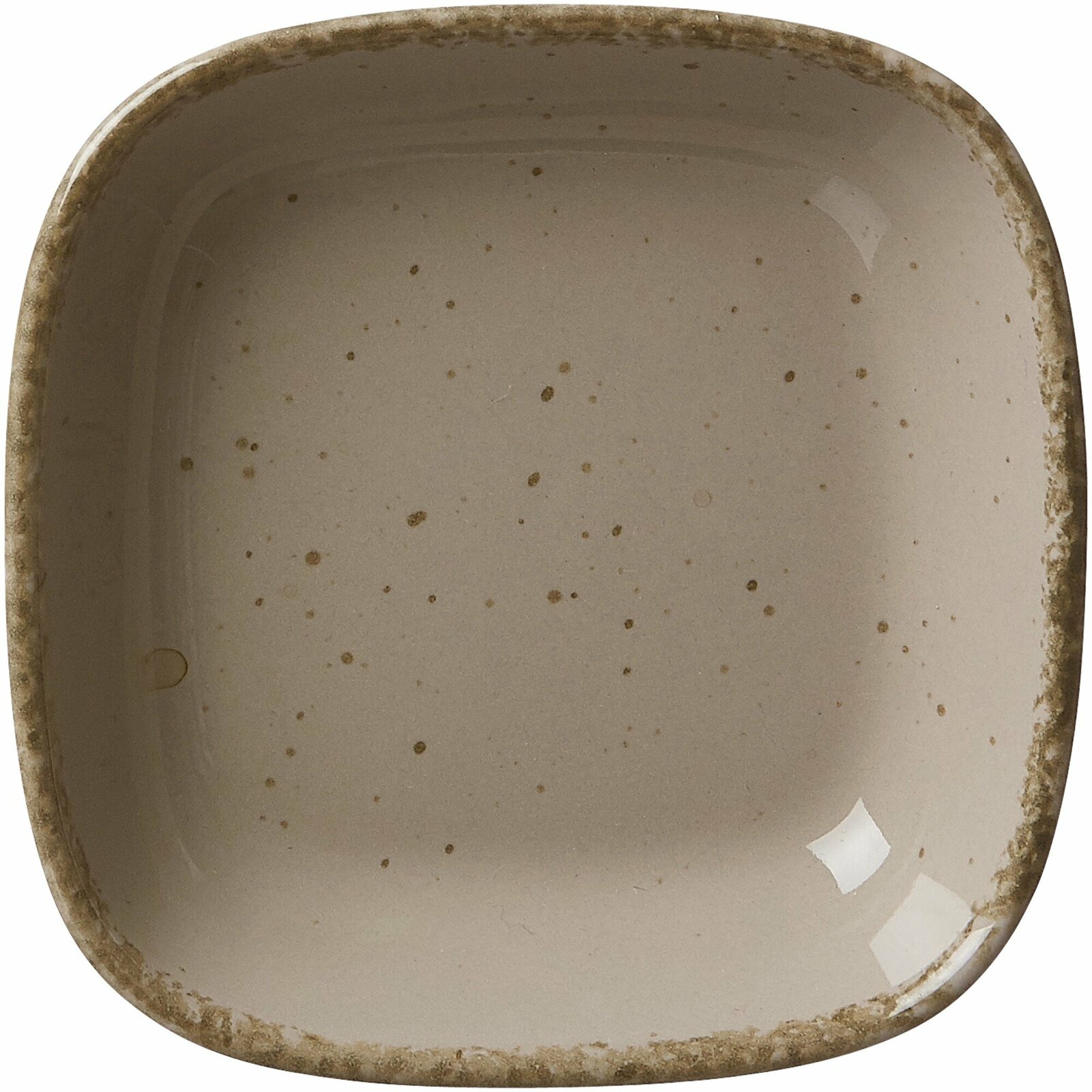 Ritzenhoff & Breker Dipschaal 9 cm CASA vierkant bruin Graue Dipschale Casa 9cm von oben, mit gesprenkeltem Design und abgerundeten Ecken.