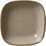 Graue Dipschale Casa 9cm von oben, mit gesprenkeltem Design und abgerundeten Ecken.