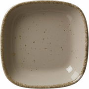 Graue Dipschale Casa 9cm von oben, mit gesprenkeltem Design und abgerundeten Ecken.