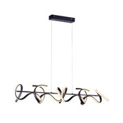 Moderne Pendelleuchte CURLS mit geschwungenem Design, seitliche Perspektive