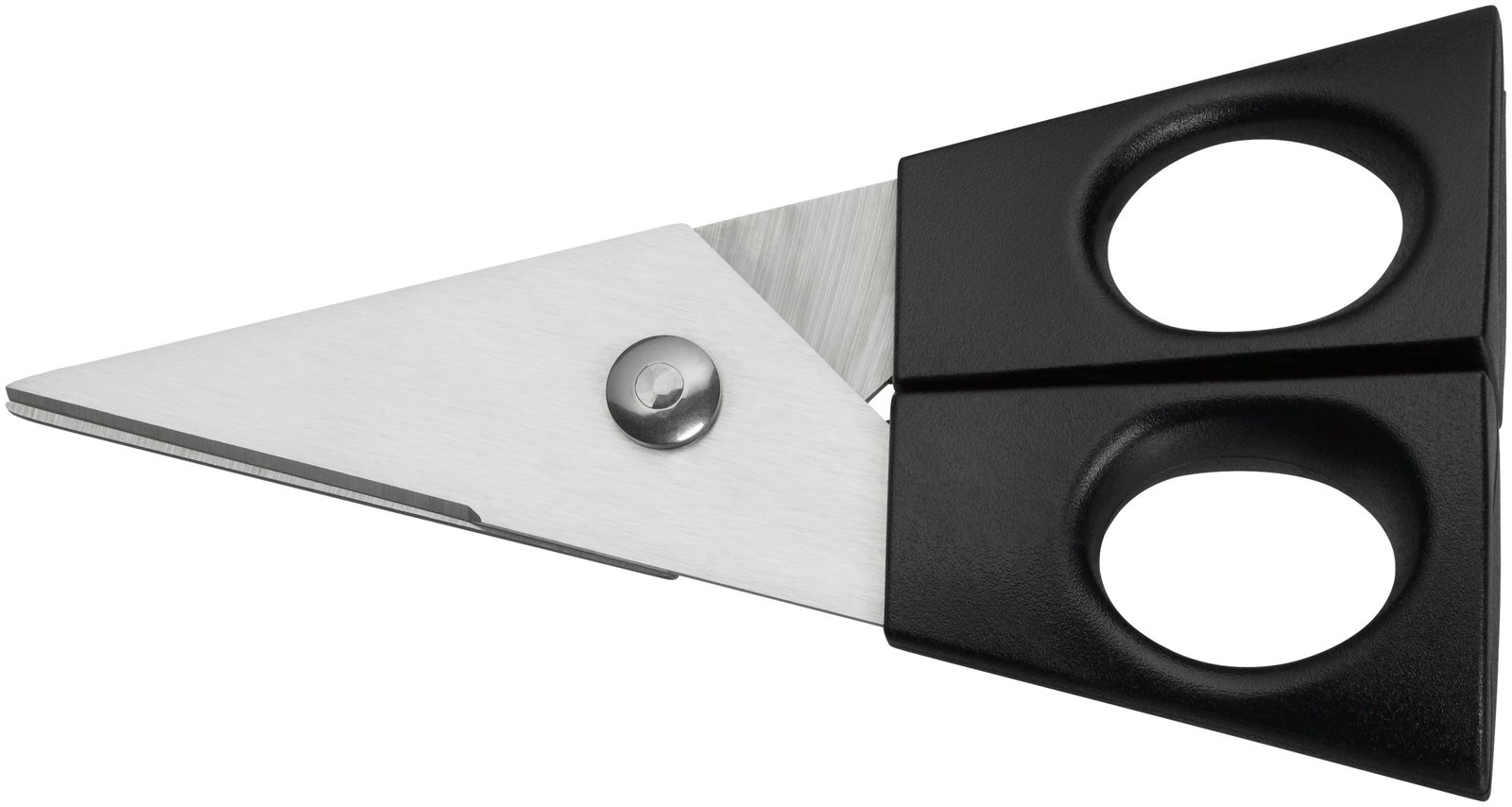 Schwarze Kräuterschere mit 13 cm Länge, seitliche Ansicht