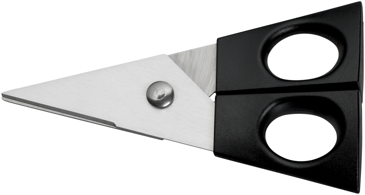 Schwarze Kräuterschere mit 13 cm Länge, seitliche Ansicht