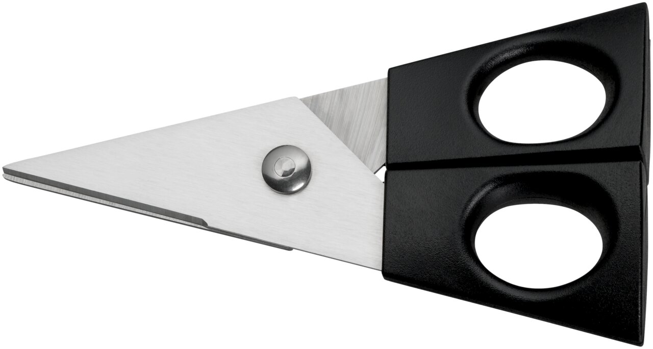 Schwarze Kräuterschere mit 13 cm Länge, seitliche Ansicht