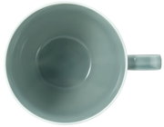 Koffiekopje van 0,35 l, gezien van bovenaf, met grijze binnenkant en een oor aan de rechterkant