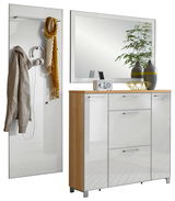 Garderoben-Set 3-tlg. mit Spiegel, Kleiderhaken und Kommode in moderner Perspektive