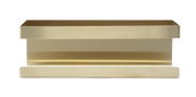 Goldene Wandablage Meleto, frontal fotografiert, mit schlichtem, modernem Design.