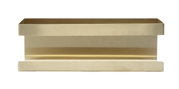Goldene Wandablage Meleto, frontal fotografiert, mit schlichtem, modernem Design.