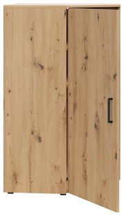 Eckkommode aus Holz mit geöffneter Tür, Frontansicht