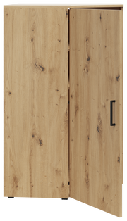 Eckkommode aus Holz mit geöffneter Tür, Frontansicht