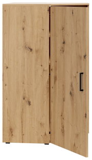 Eckkommode aus Holz mit geöffneter Tür, Frontansicht