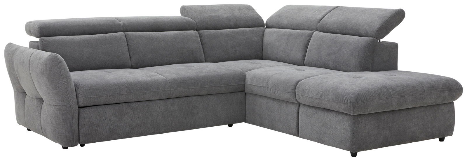 Stylife Ecksofa MONSERAT Graues Polsterecksofa MONSERAT mit verstellbaren Kopfstützen, seitliche Perspektive