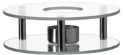 Stövchen Scaldino aus Glas und Metall, seitliche Perspektive