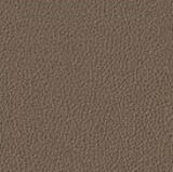 Nahaufnahme der braunen Lederstruktur eines runden Hockers