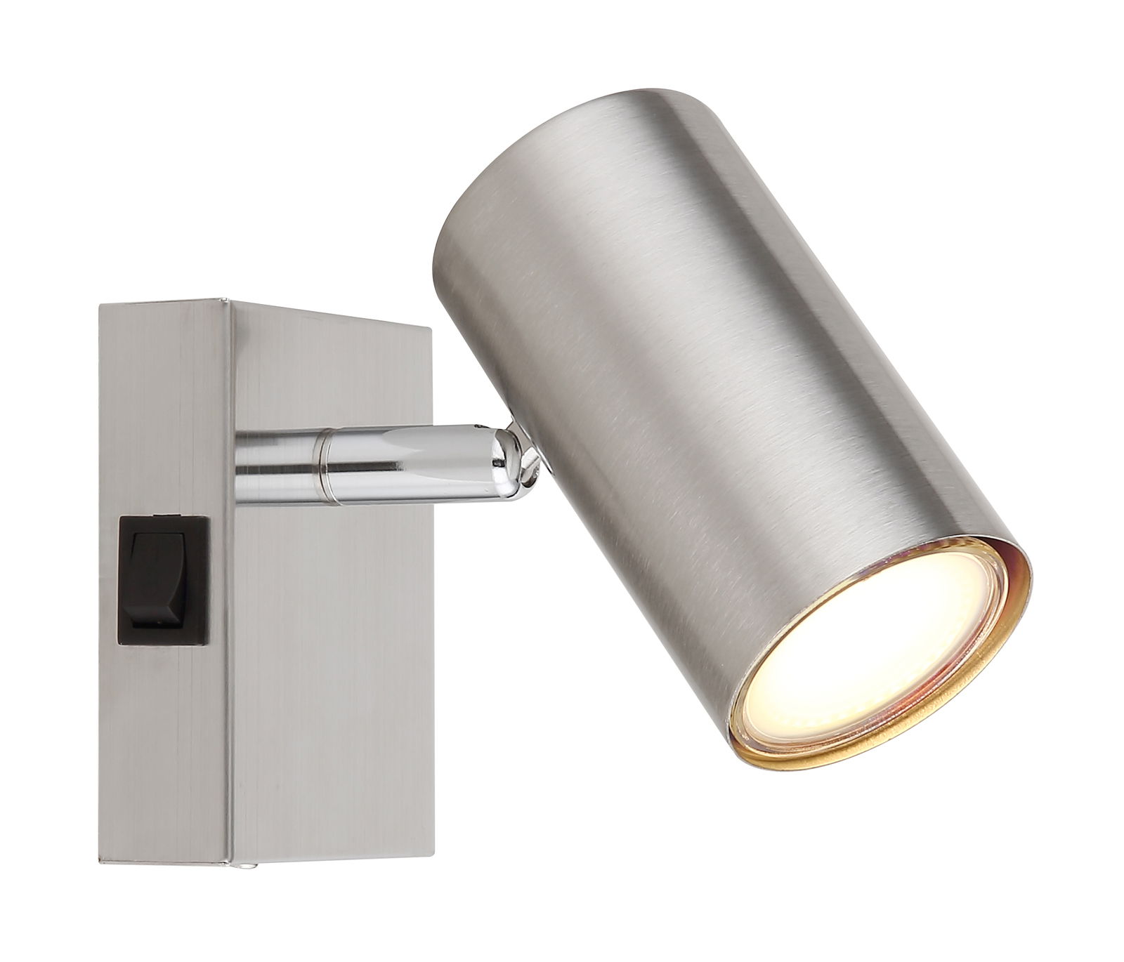 Globo Lighting Strahler ROBBY Moderner Strahler aus gebürstetem Metall, seitliche Perspektive