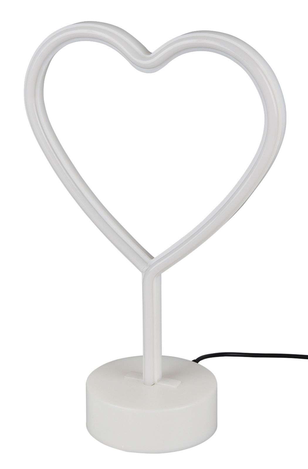 LED-Tischleuchte in Herzform, seitliche Perspektive