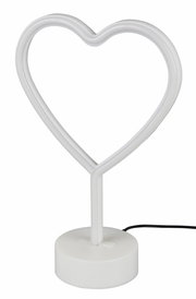 LED-Tischleuchte in Herzform, seitliche Perspektive