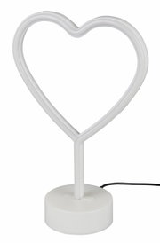 LED-Tischleuchte in Herzform, seitliche Perspektive