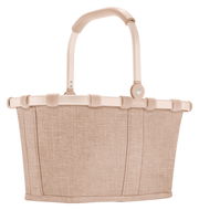 Beiger Einkaufskorb mit Henkel, seitliche Perspektive