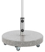 Granit-Sockel mit Rollen, seitliche Perspektive