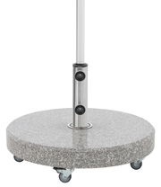 Granit-Sockel mit Rollen, seitliche Perspektive