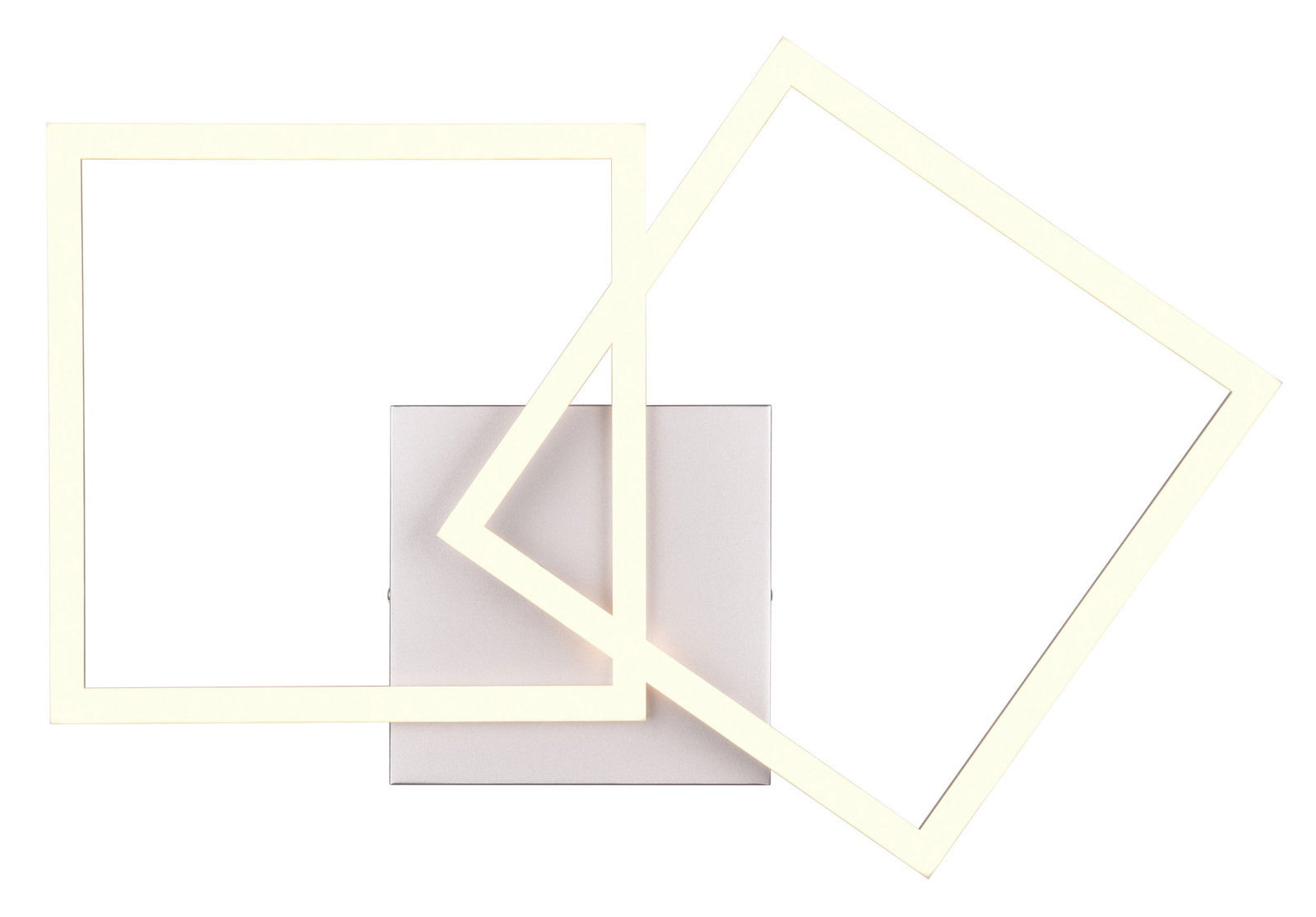 Moderne Deckenleuchte Trail mit zwei überlappenden quadratischen Rahmen, Ansicht von oben.