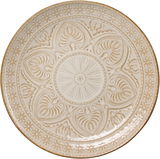 Dessertteller Omara 21cm beige mit dekorativem Muster, Draufsicht
