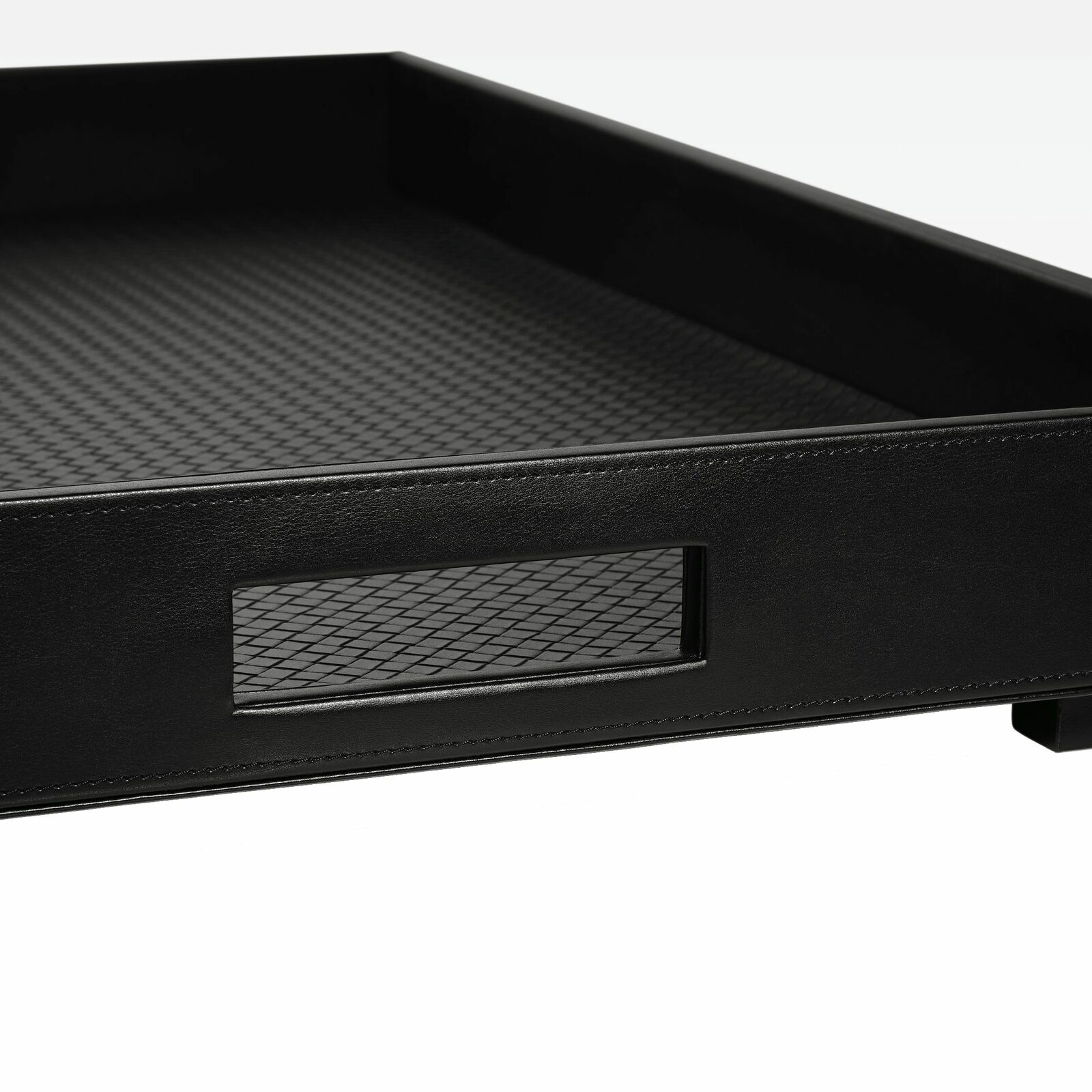 JOOP! Tablett XL DINING GLAMOUR Schwarzes Tablett XL mit strukturiertem Boden und rechteckigem Griff, seitliche Perspektive