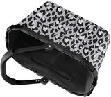 Leopardenmuster Einkaufskorb mit schwarzem Rahmen, von oben betrachtet