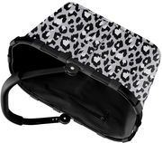 Leopardenmuster Einkaufskorb mit schwarzem Rahmen, von oben betrachtet