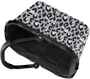 Leopardenmuster Einkaufskorb mit schwarzem Rahmen, von oben betrachtet