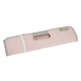 Einkaufstasche L in zusammengefalteter Ansicht, beige mit grauen Akzenten und Tragegriff.