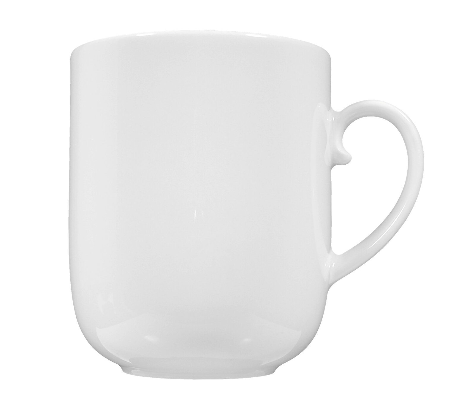 Seltmann Weiden Kaffeebecher Rondo/Liane uni 7 Weißer Becher mit Henkel, seitliche Ansicht