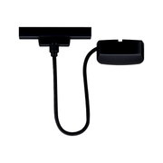 Schwarze Stromeinspeisung mit flexiblem Kabel, Ansicht von oben