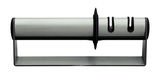 Messerschärfer TWINSHARP in seitlicher Ansicht, silbernes Gehäuse mit zwei Schlitzen zum Schärfen.