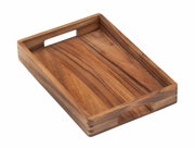 Holztablett mit Griffen, Perspektive von schräg oben