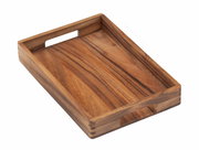 Holztablett mit Griffen, Perspektive von schräg oben