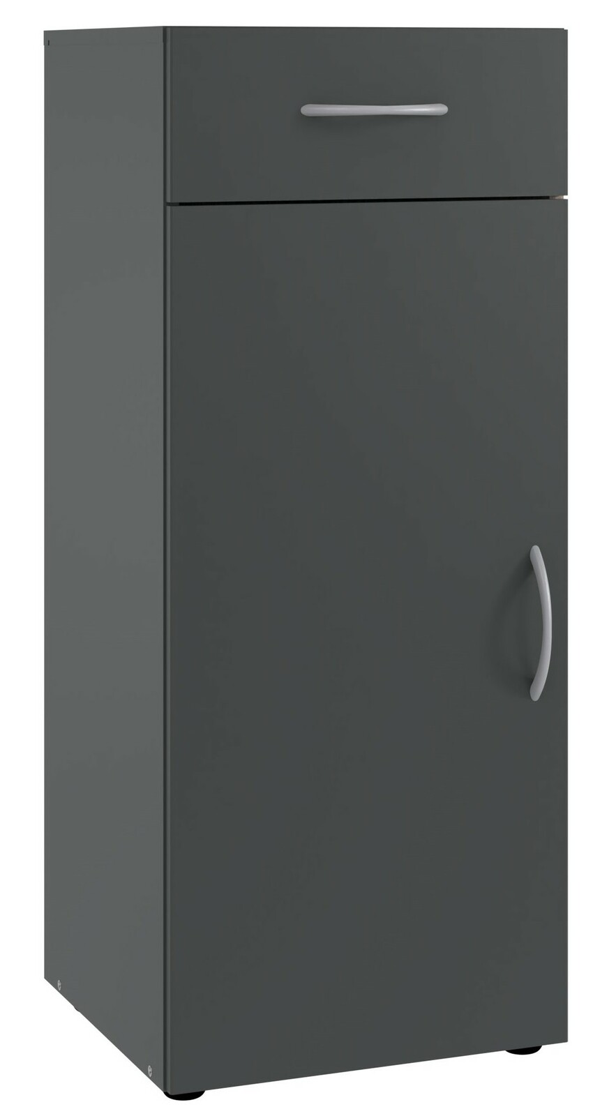 XORA Kommode MULTIRAUMKONZEPT Graue Kommode mit einer Schublade und einer Tür, seitliche Perspektive