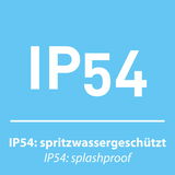 IP54-Zertifizierung für spritzwassergeschützte Akku-Tischleuchte EURIA, Vorderansicht