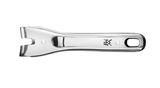 Silberner Click&Serve Griff von oben mit WMF-Logo