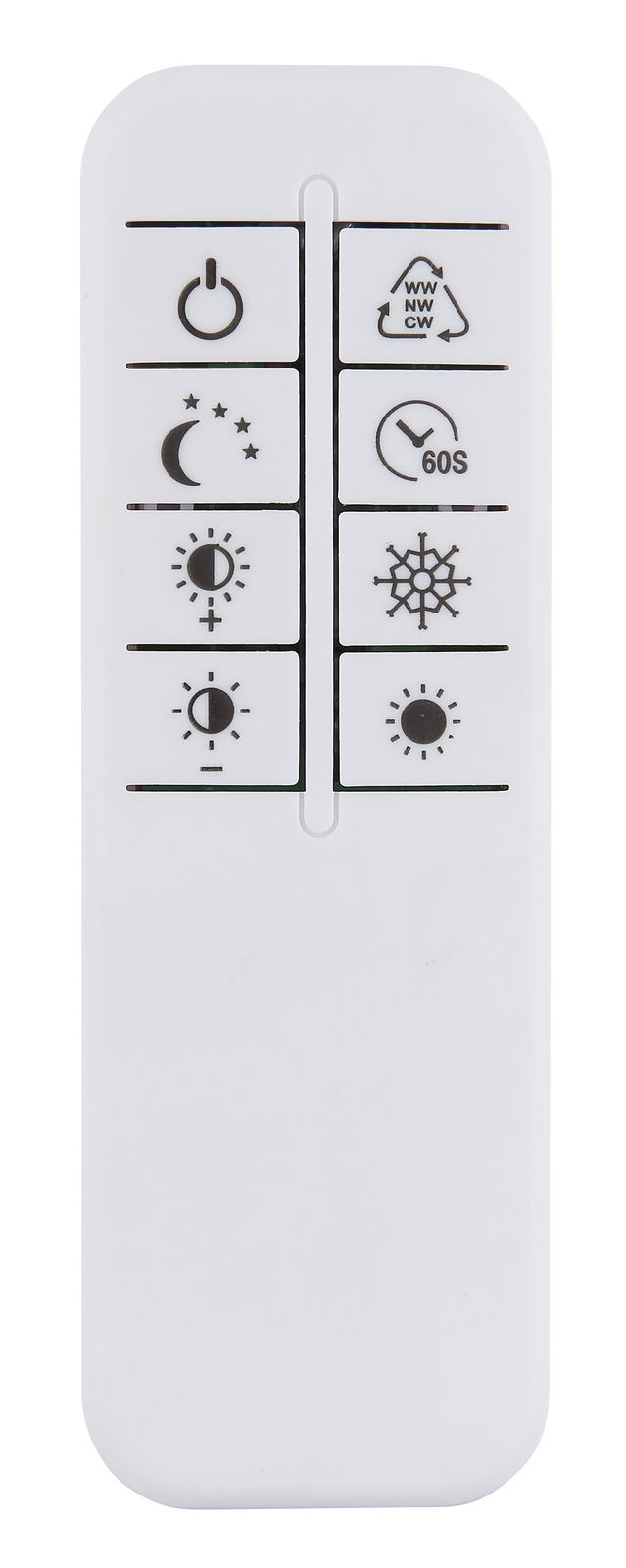 Globo Lighting Deckenleuchte KUNI Fernbedienung für Deckenleuchte KUNI, Vorderansicht mit verschiedenen Steuerungssymbolen.