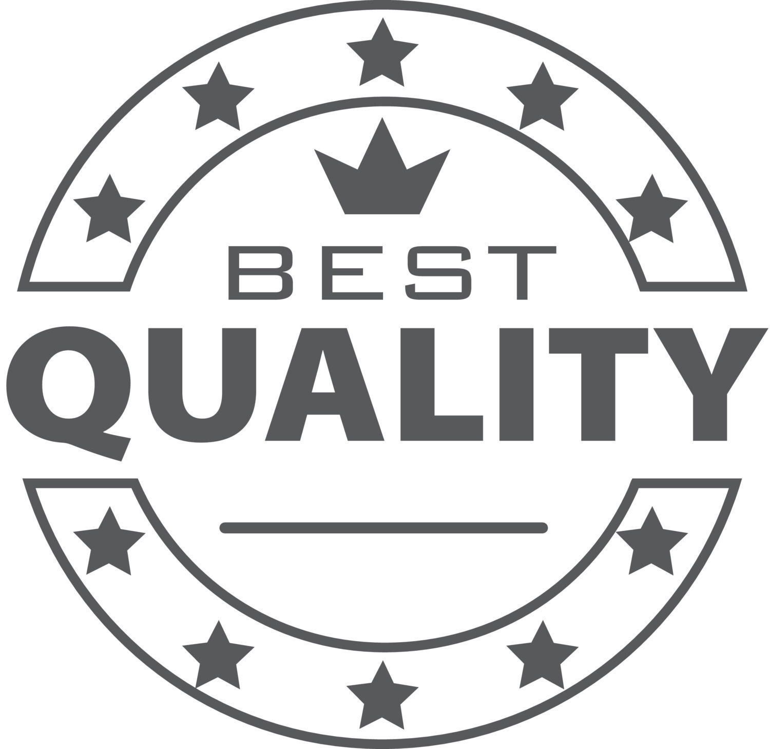 Best Quality Siegel mit Sternen und Krone, Vorderansicht