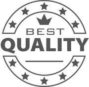 Best Quality-zegel met sterren en kroon, vooraanzicht