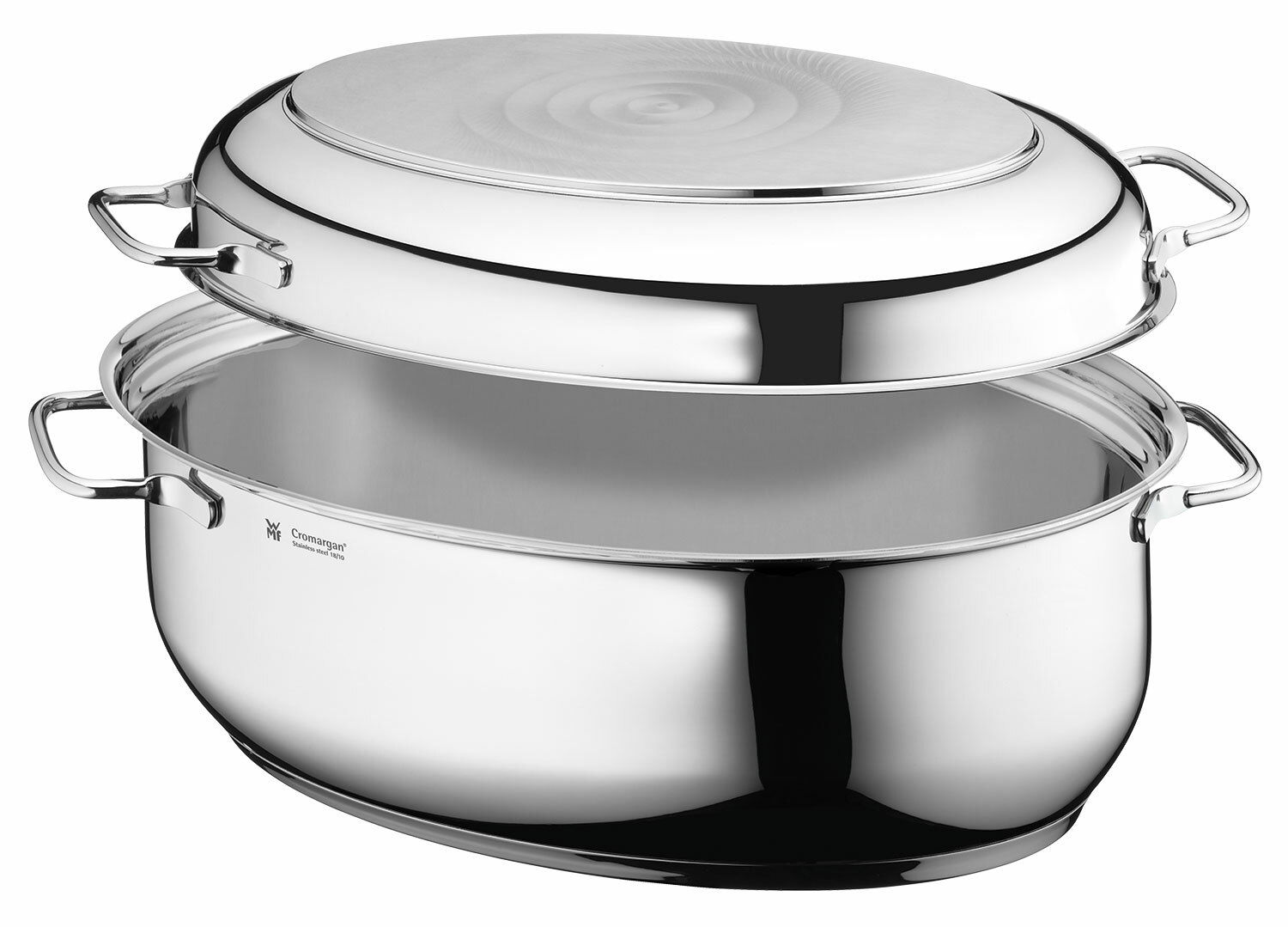 WMF Extrabräter Extrabräter mit Metalldeckel aus Edelstahl, seitliche Perspektive