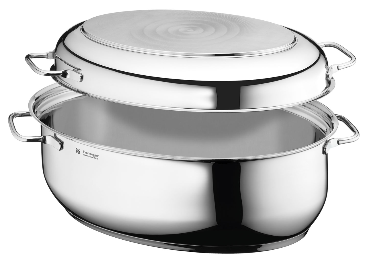 WMF Extrabräter Extrabräter mit Metalldeckel aus Edelstahl, seitliche Perspektive