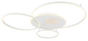 Moderne led-plafondlamp met drie lichtgevende ringen, zijaanzicht