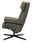 Seitenansicht eines modernen, olivgrünen Einzelsessels mit Holz- und Metallakzenten, Modell Stressless Einzelsessel PAUL.