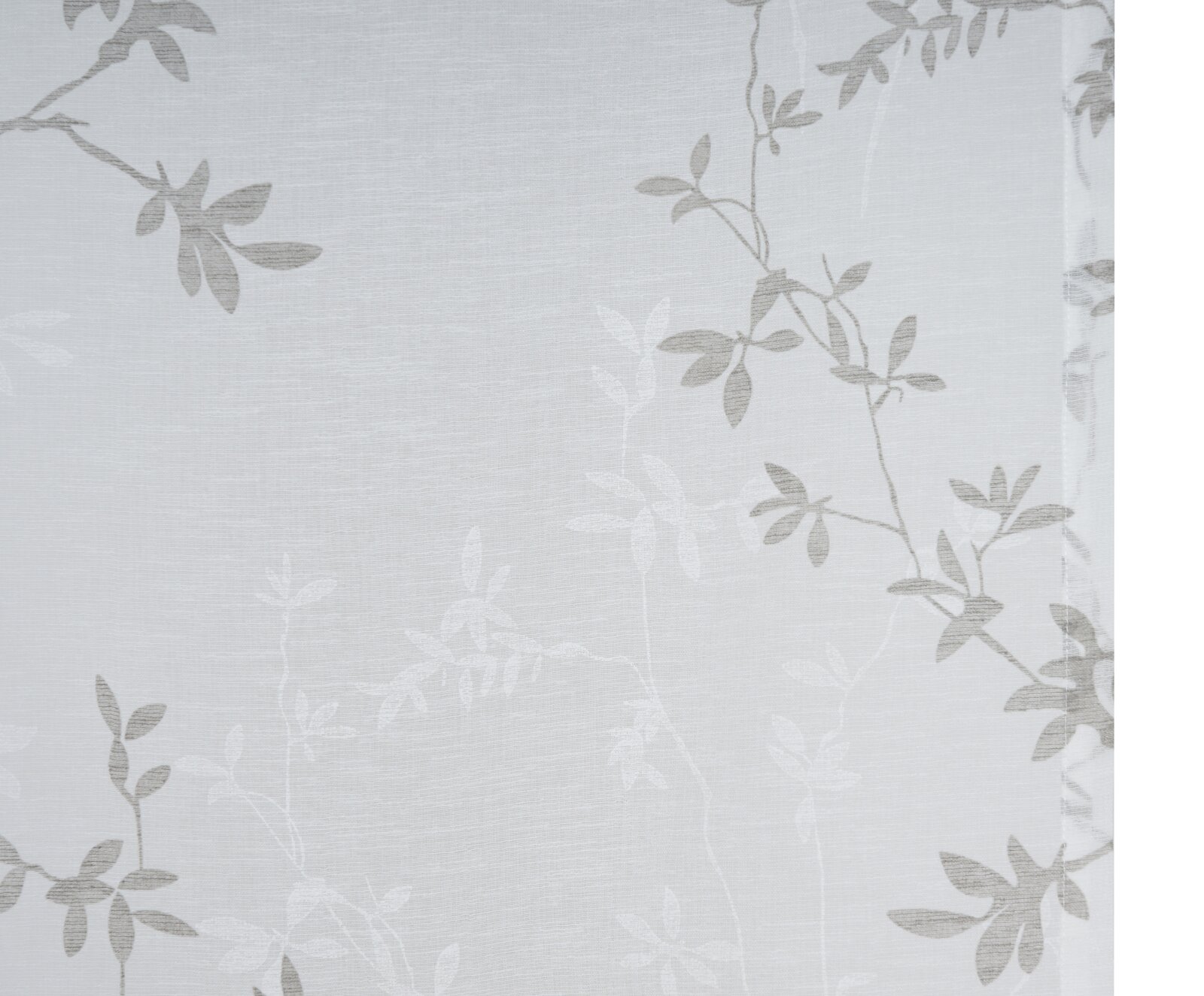 Schiebevorhang mit dezentem Blattmuster in Nahaufnahme