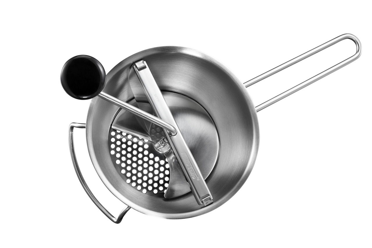 GEFU Passiergerät FLOTTE LOTTE Passiergerät aus Edelstahl mit drei Scheiben, von oben betrachtet