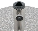 Granit-Sonnenschirmständer mit Edelstahlrohr und Klickverschluss, Ansicht von oben